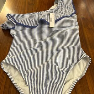 JCrew Seersucker Swimsuit - Size 4, NWT
